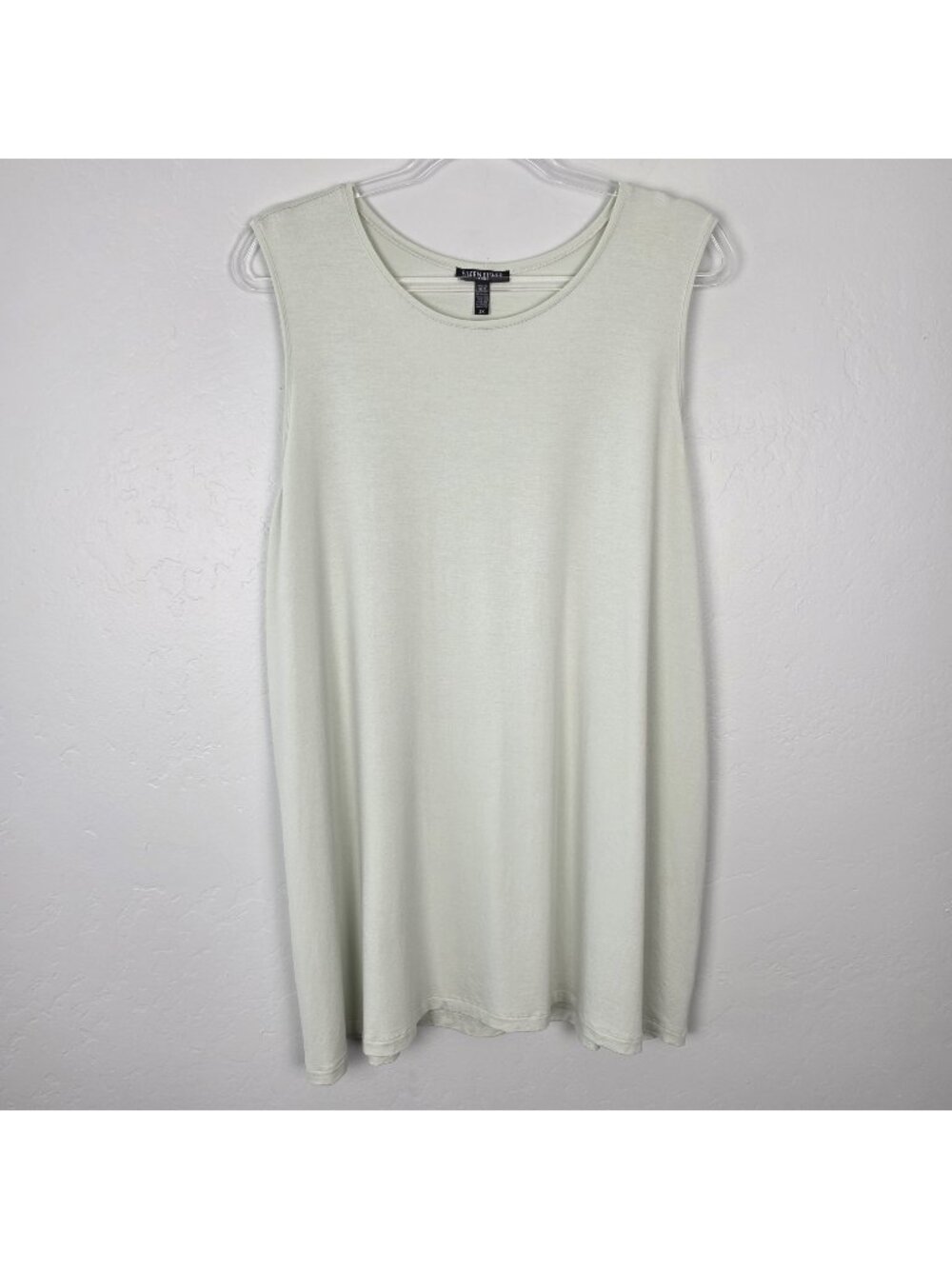 Eileen Fisher Tank Top Tunic Viscose Stretch Sleeveless Light Green Size 2X